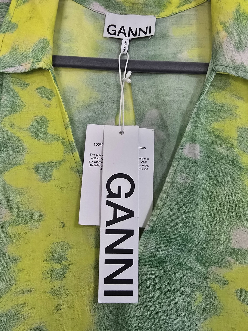 Ganni Kaftan Kelly Green light and airy Organic Cotton Flowy Versatile - Picture 5 of 11